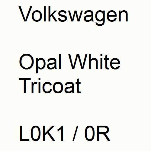 Volkswagen, Opal White Tricoat, L0K1 / 0R.